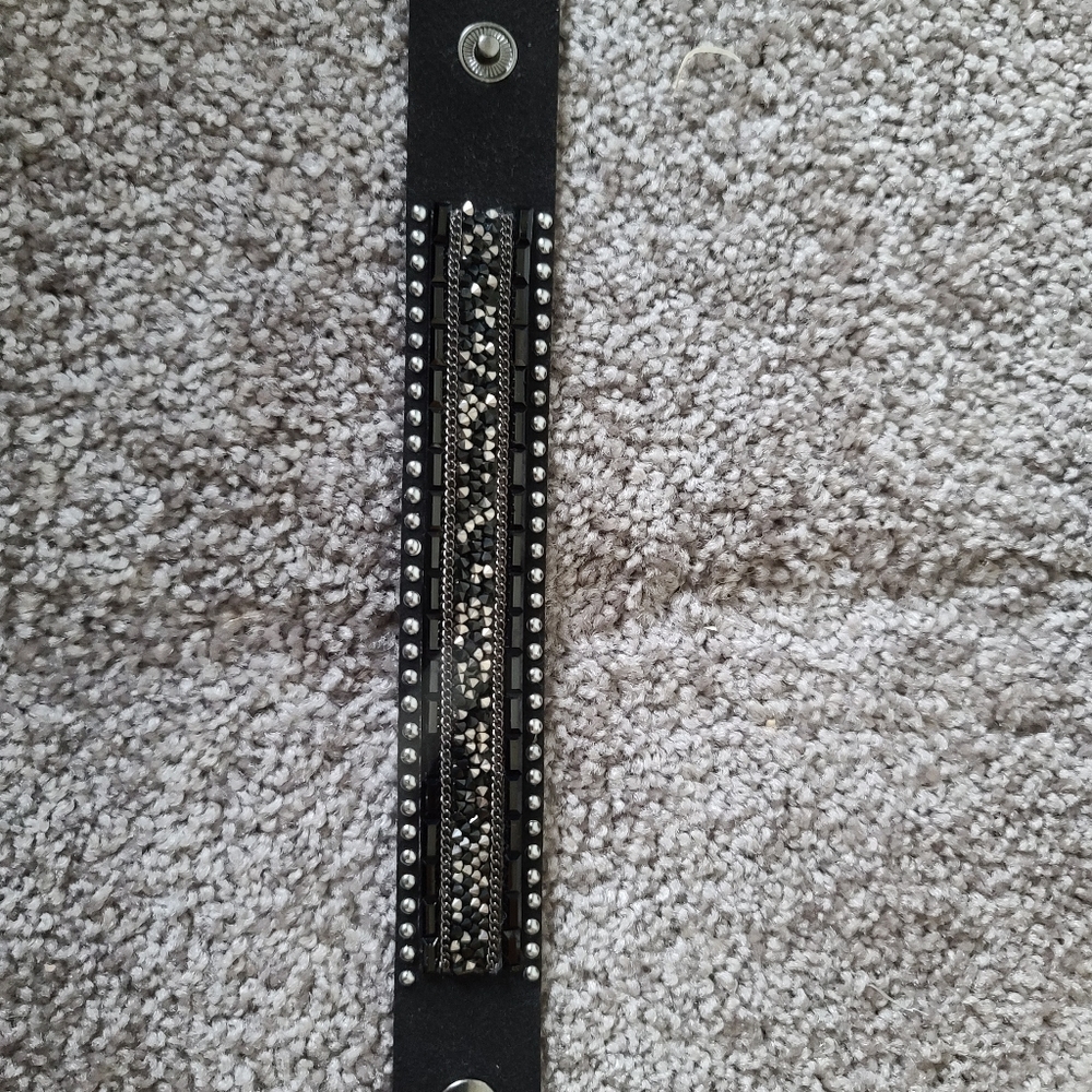 Black gem wrap bracelet